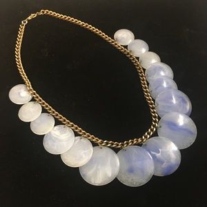 Necklace Tie Dye Swirled Blue and White